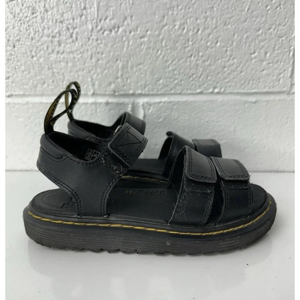 Dr. Martens Klaire J Big Kids Size 1 Black Chunky Strapped‎ Sandals Platform
